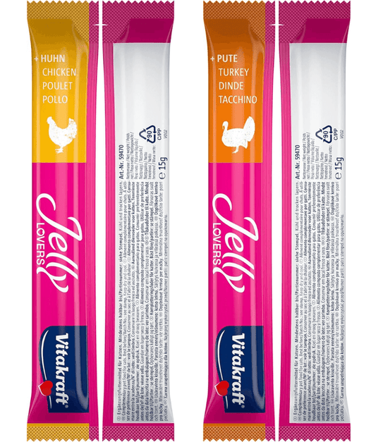 Vitakraft - cat Jelly Lovers, Lickable Jelly Tubes With Turkey and Chicken - 6 Tubes x 15g