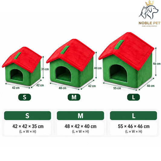 Christmas Noble Pet - Plush Cottage Cat House Cave