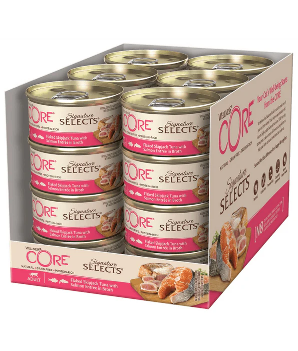 Wellness CORE Signature Selects Flaked Skipjack Tuna & Wild Salmon in Broth 79g