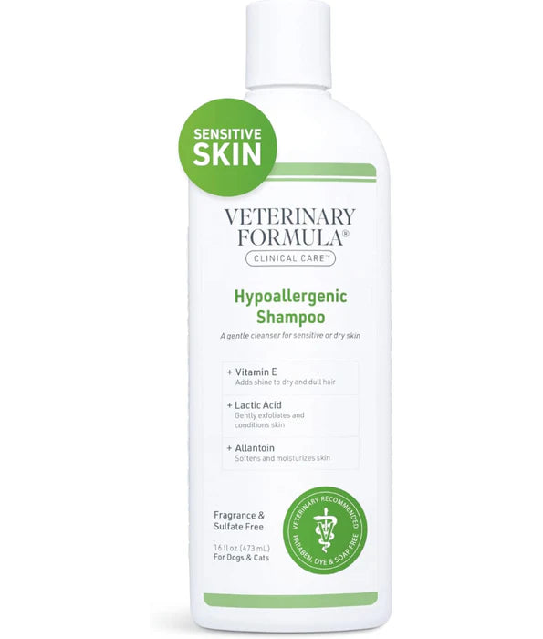 Synergy Labs - Veterinary Formula, Clinical Care Hypoallergenic Shampoo for Dogs and Cats, Fragrance-Free for Allergies - 473ml
