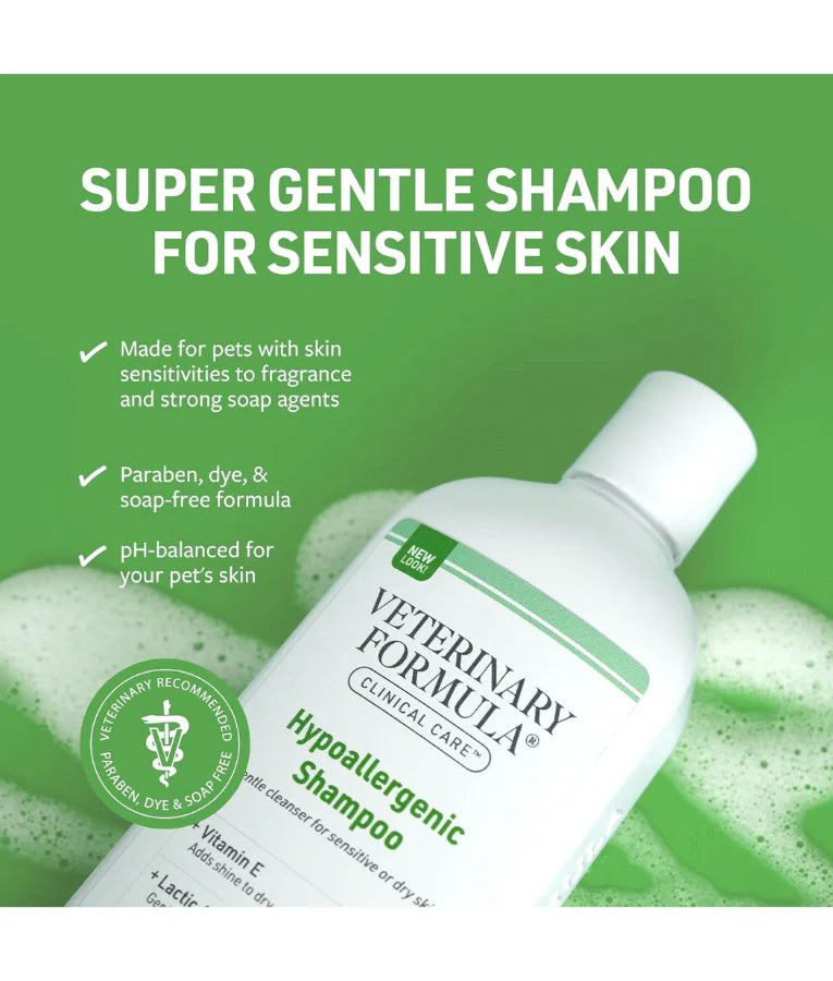 Synergy Labs - Veterinary Formula, Clinical Care Hypoallergenic Shampoo for Dogs and Cats, Fragrance-Free for Allergies - 473ml