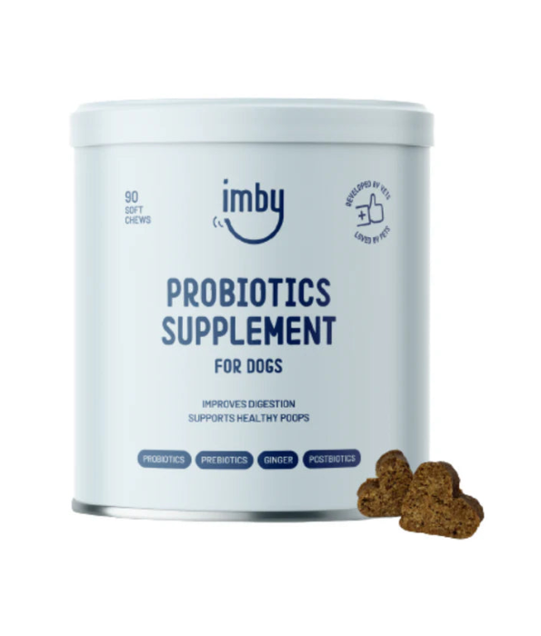 Imby - Probiotics Supplement, Improves Digestion, Reduces Gas & Supports Healthy Poops - 90 Soft Chews