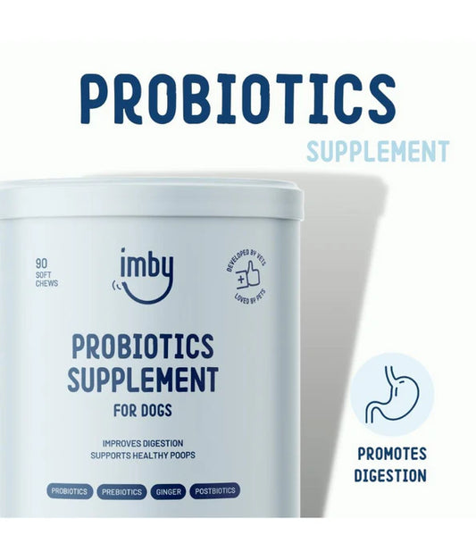 Imby - Probiotics Supplement, Improves Digestion, Reduces Gas & Supports Healthy Poops - 90 Soft Chews