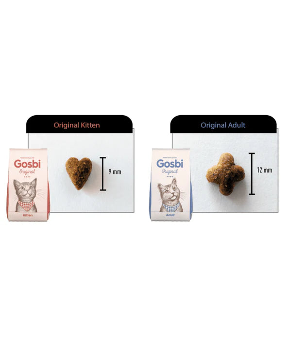 Gosbi - cat Original, Chicken, Salmon, and Tuna Adult Dry Food – Complete Nutrition 1kg-3kg-12kg