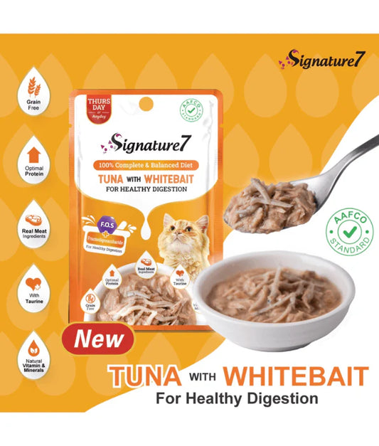 Signature7 - cat Tuna With Whitebait For Healthy Digestion Grain-Free Wet Cat Food 50g