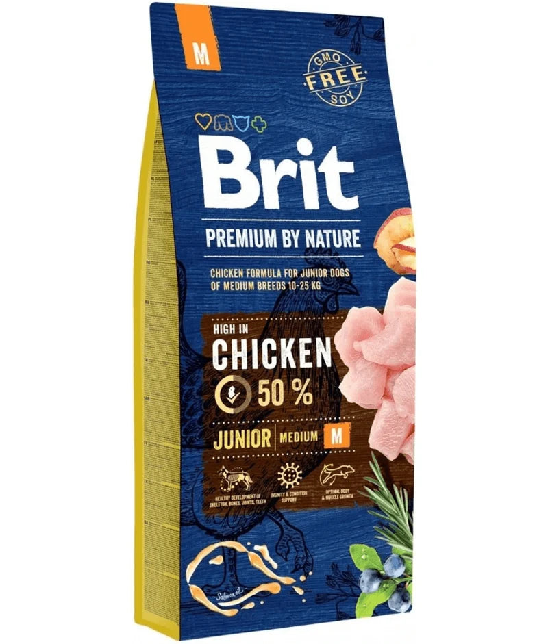 Brit Premium - By Nature Junior Chicken, Joint Support, Junior Medium Breed, Dry Dog Food