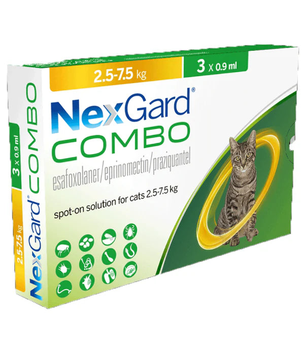 Nexgard Combo Spot On For Cats, Tick and Flea Protection - 2.5-7.5 kg