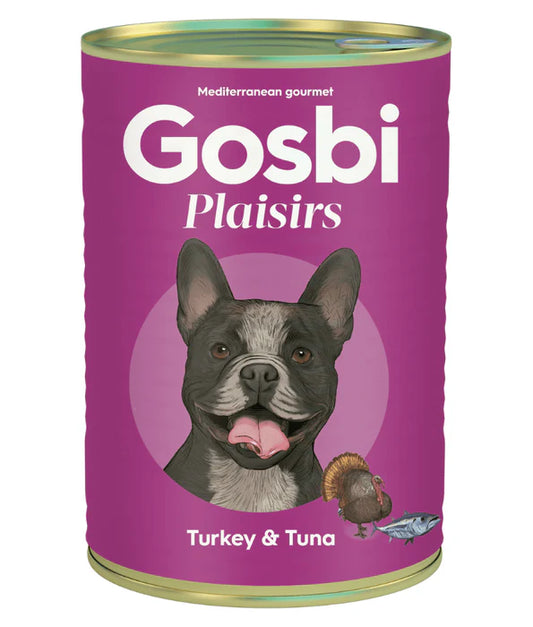Gosbi - dog Plaisirs, Grain-Free Turkey & Tuna Adult Complementary Wet Food – Weight Control 185g-400g