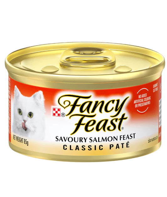 Purina Fancy Feast - cat Classic Paté Gravy Lovers Gourmet Food – Savoury Salmon, All Life Stages – 4x85g