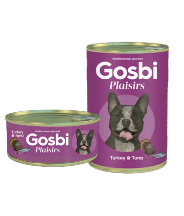 Gosbi - dog Plaisirs, Grain-Free Turkey & Tuna Adult Complementary Wet Food – Weight Control 185g-400g