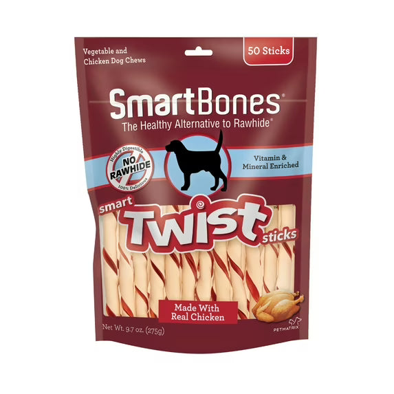 Smart Bones - dog twist stick real chicken 50 stick