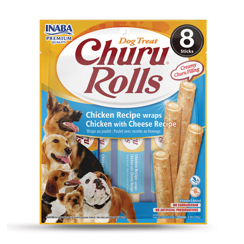 inaba - dog Churu Rolls Chicken Recipe wraps Chicken with Cheese Recipe