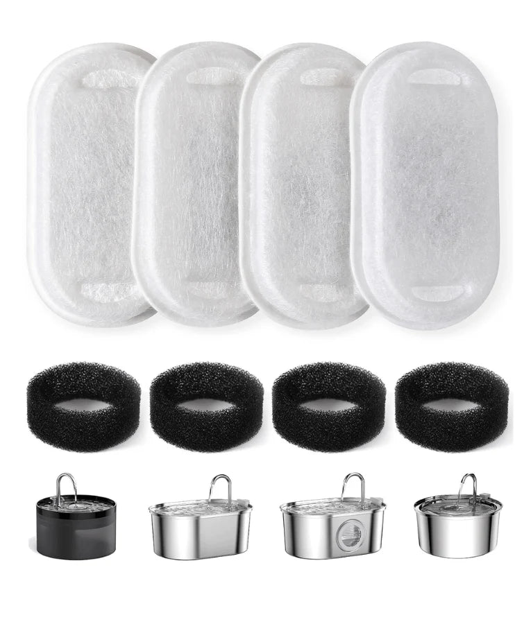 Pet Water Fountain Replacement Filter - Activated Carbon, Multi-Layer Filtration Clean & Fresh Drinking Water 2 pieces