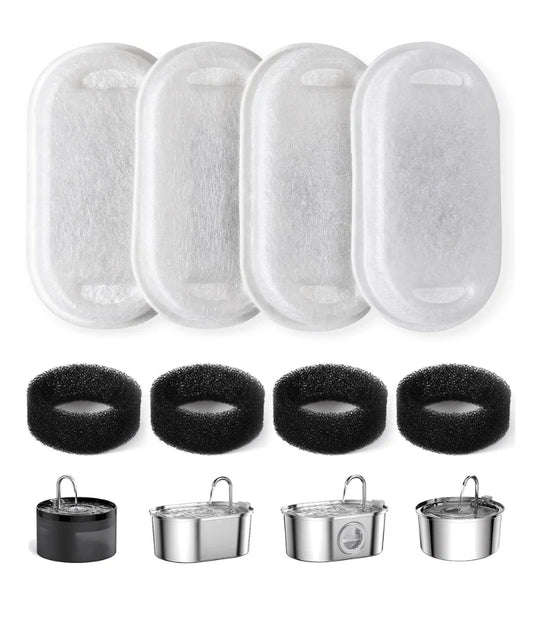 Pet Water Fountain Replacement Filter - Activated Carbon, Multi-Layer Filtration Clean & Fresh Drinking Water 2 pieces