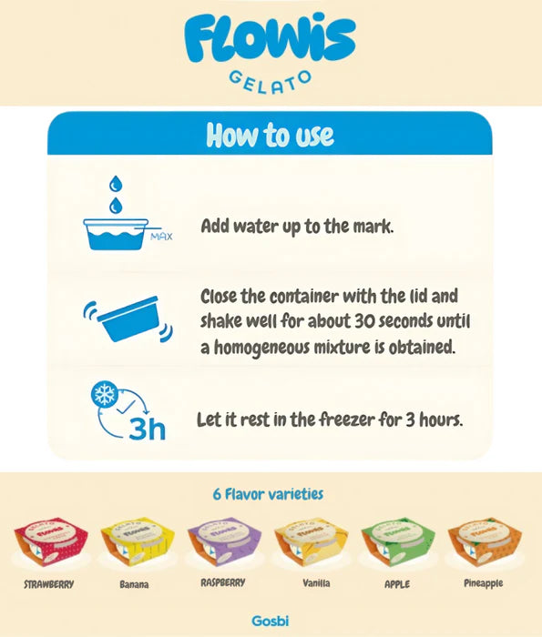 Gosbi - dog Flowis Gelato, Vanilla Flavor, Frozen Treat for All Dogs - 40g