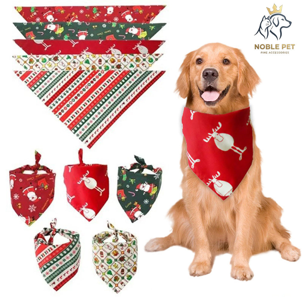 Christmas Noble Pet - Christmas Cotton Pet Bandana, Assorted Prints – 40 cm