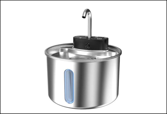 Stainless Steel Pet Water Fountain smart sensor 2.2L Capacity, Ultra-Quiet Pump, Double Filtration, Automatic Pet Water Dispenser