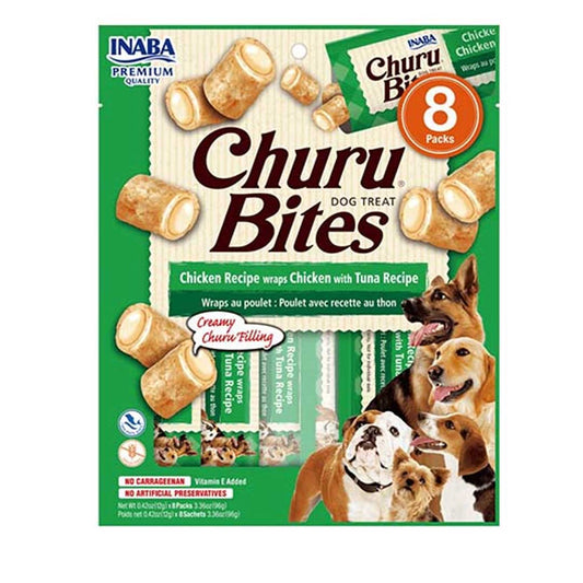 Inaba - dog Churu bites for dogs chicken with tuna recipe 12g(8 tubes)
