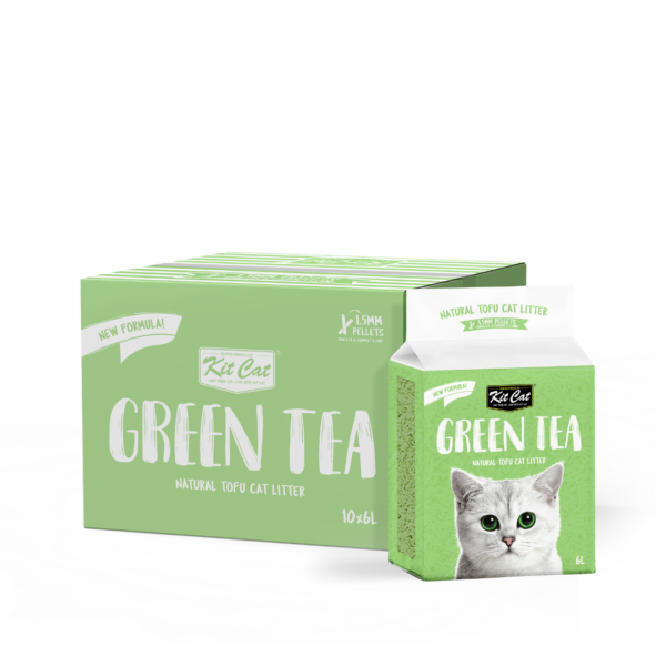 Kit Cat - Natural Tofu Cat Litter 1.5mm – Green Tea 6L
