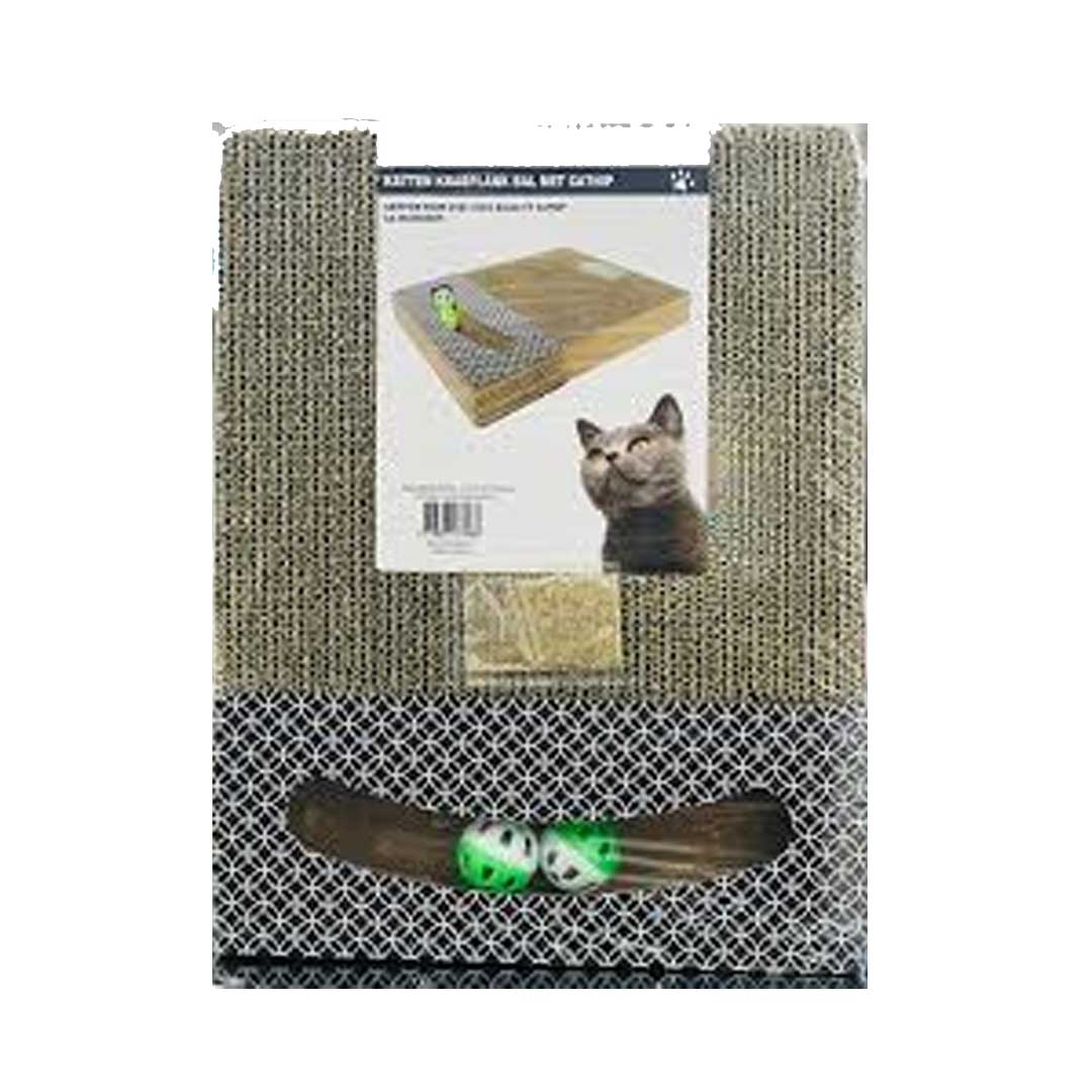 Cat Scratcher - cardboard with ball