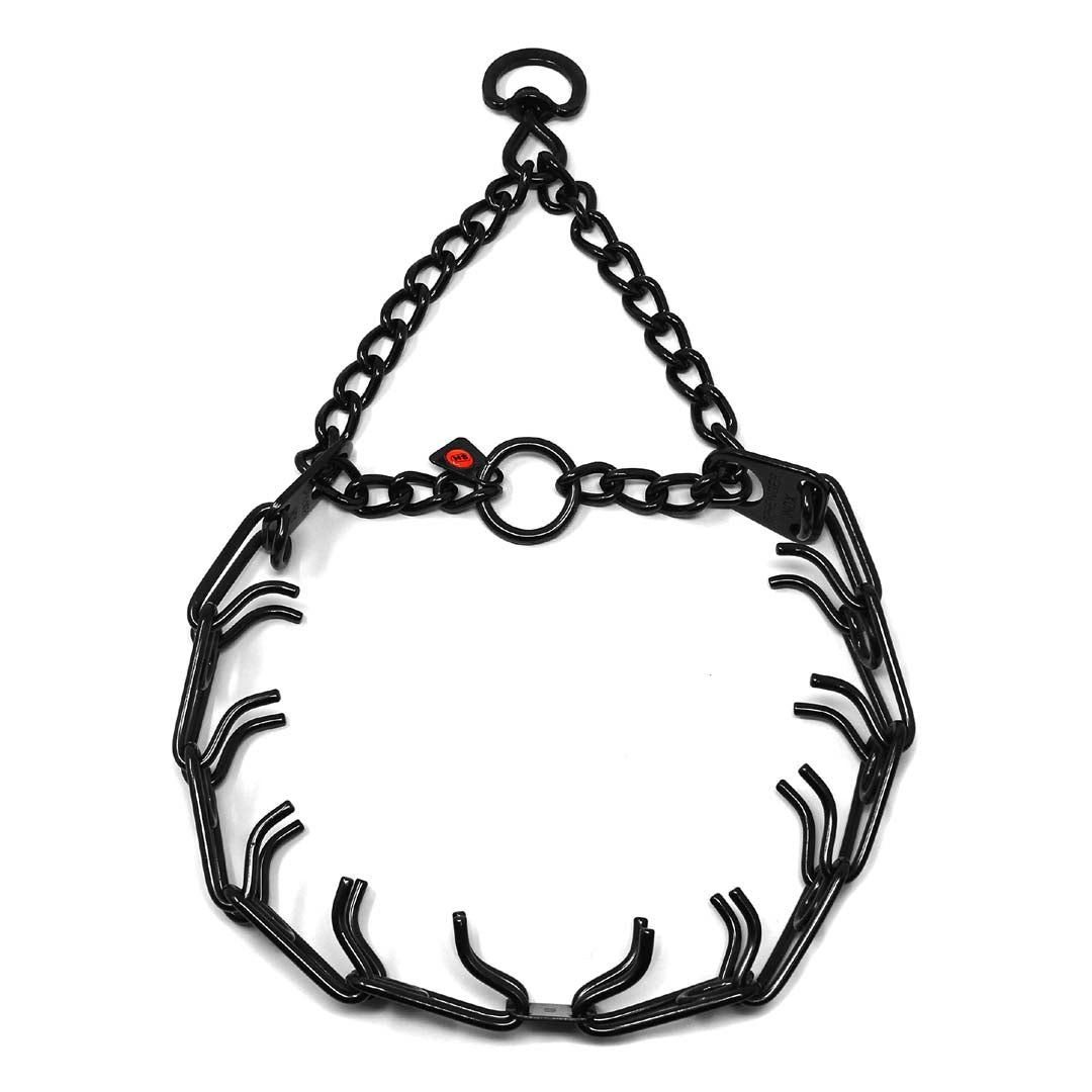 Hs Sprenger - ULTRA-PLUS Training Collar with Center Plate, Assembly Chain, and Swivel Ring - Stainless Steel Black