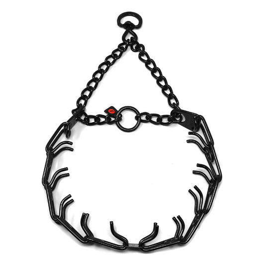 Hs Sprenger - ULTRA-PLUS Training Collar with Center Plate, Assembly Chain, and Swivel Ring - Stainless Steel Black