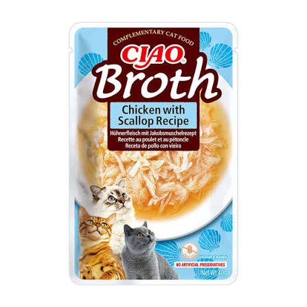 Inaba - cat Churu Broth Chicken with Scallop Recipe Grain-Free 40g