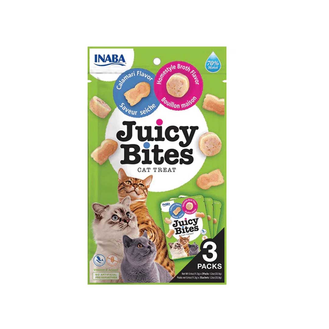 Inaba - Juicy Bites Calamari & Homestyle Broth Cat Treats 3 packs