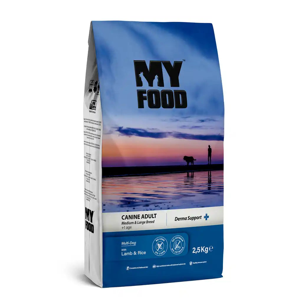 My Food - dog canine adult medium & large with lamb & rice 2.5kg