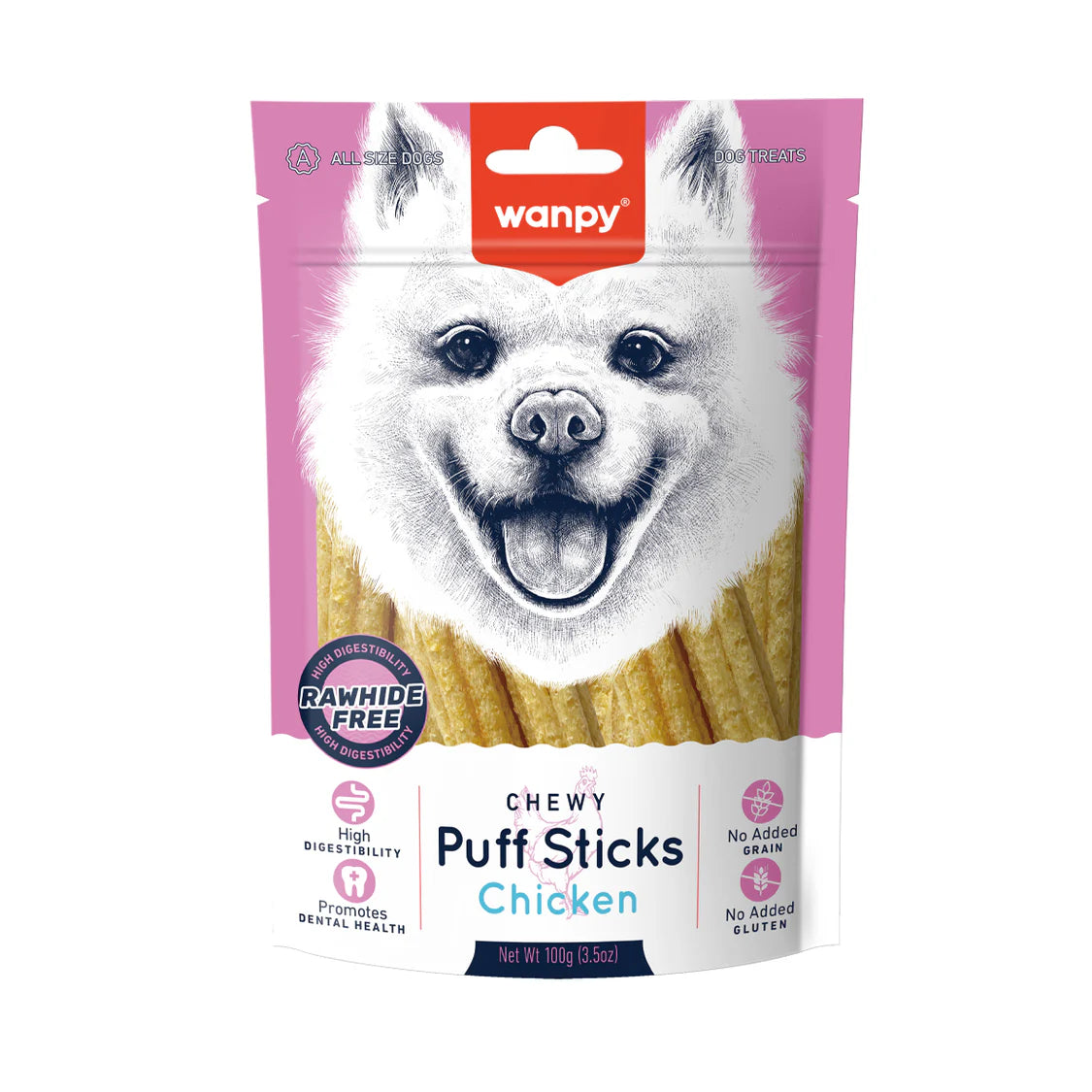wanpy - dog chewy puff sticks