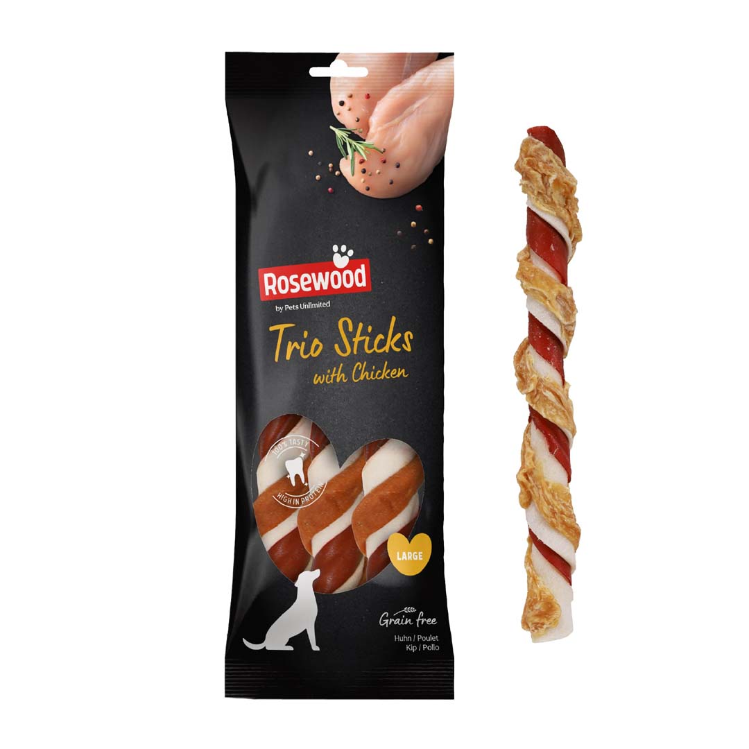 Pets Unlimited - dog rosewood Trio sticks with chicken