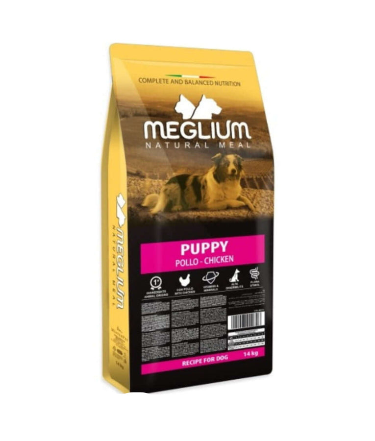 Meglium - Dog Natural Meal With Chicken, Complete Balanced Nutrition, For Puppies, All Breeds Sizes, Dry Dog Food