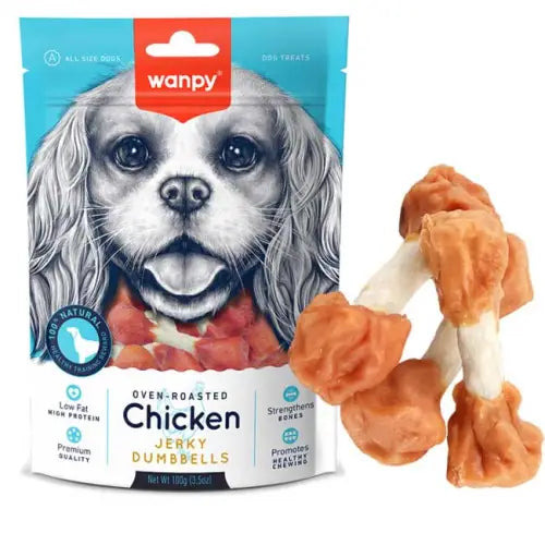 Wanpy – dog Chicken Jerky Dumbbells 100g