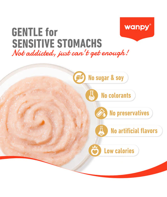 Wanpy - cat Creamy Tuna & Salmon Liquid Cat Treat, Easy Digestion, Vitamin Enriched, All Life Stages - 70 g