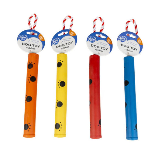 Duvo Rubber Biting stick with rope - dog toy