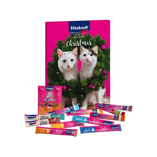 Christmas Vitakraft - cat Advent Calendar for Cats 2025, Premium Christmas Cat Treat Calendar - 24 Daily Snacks