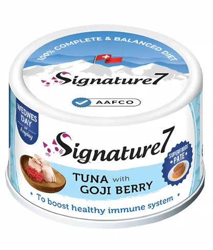 Signature7 - Cat Superfoods Pate Wednesdsay Tuna With Goji Berry For Immune System Support 80g