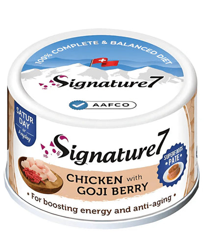 Signature7 - Cat Superfoods Pate Saturday Chicken With Goji Berry For Boosting Energy and Anti-aging 80g