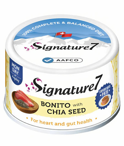 Signature7 - Cat Superfoods Pate Monday Bonito With Chia Seed For Heart and Gut Support 80g