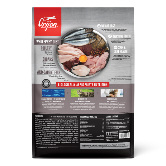 Orijen - cat fit & trim chicken, wild caught fish & turkey