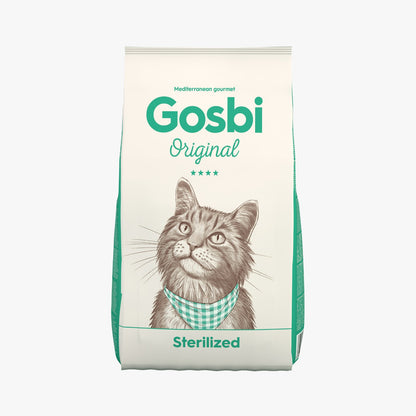 Gosbi - cat Original, Chicken, Salmon, and Tuna Adult Dry Food – Sterilized, Hair and Skin Support 1kg-3kg-7kg