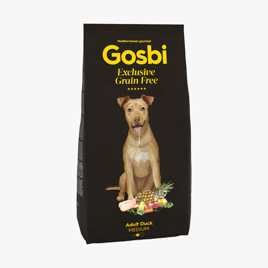 Gosbi - dog Exclusive Grain Free, Hypoallergenic Duck, Adult Dry Food For Medium Breeds - 3kg, 12kg