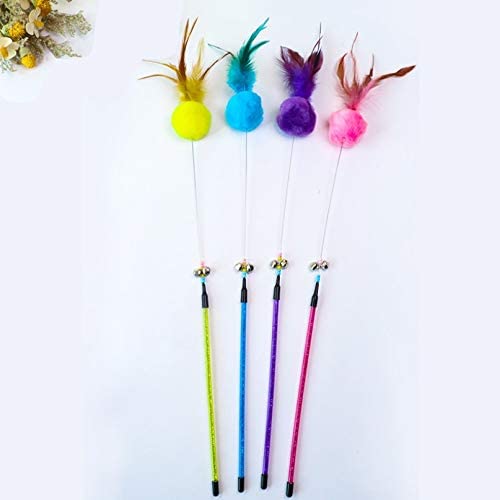 steel wire - cat toy feather tease cat stick