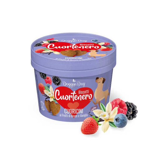 Doggye bag - Cuortenero - Berries and Vanilla Hearts 150g