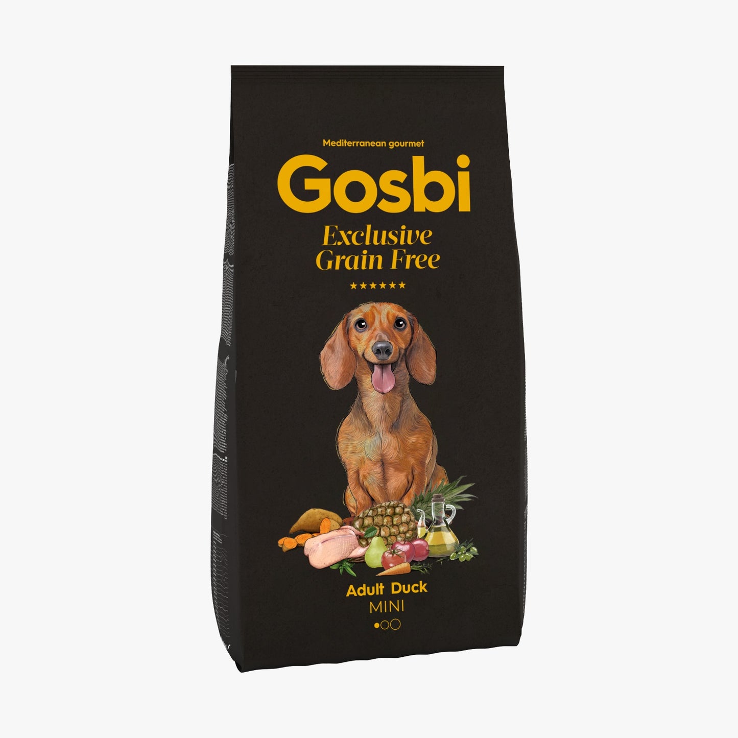Gosbi - dog Exclusive Grain Free, Hypoallergenic, Duck Adult Dry Food For Small and Mini Breeds - 2kg