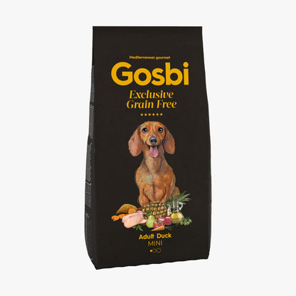 Gosbi - dog Exclusive Grain Free, Hypoallergenic, Duck Adult Dry Food For Small and Mini Breeds - 2kg