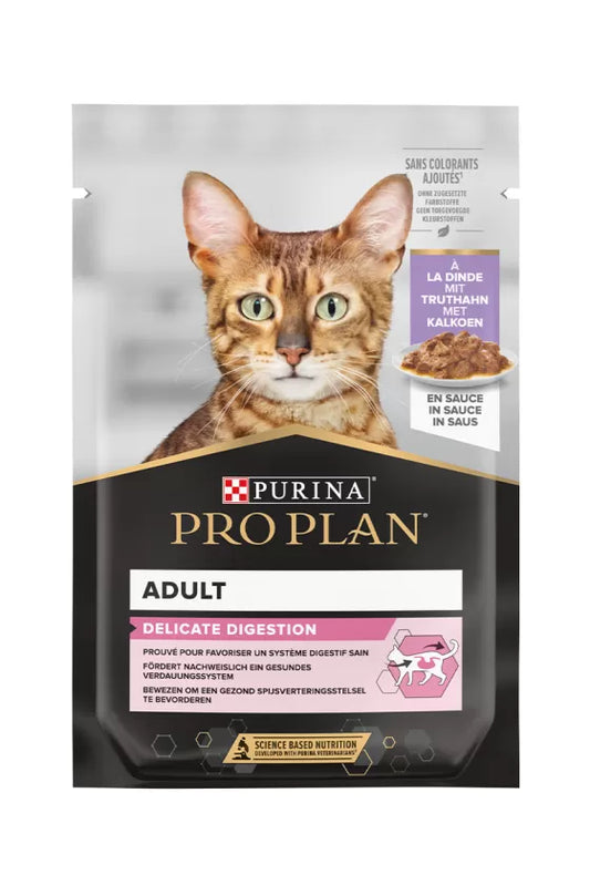 Purina Pro Plan - Cat Delicate Digestion Wet Cat Food, Dinde in Gravy 85gx10