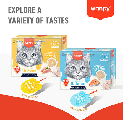 WANPY - Cat Lickable Cream Salmon 160g (10x16g)