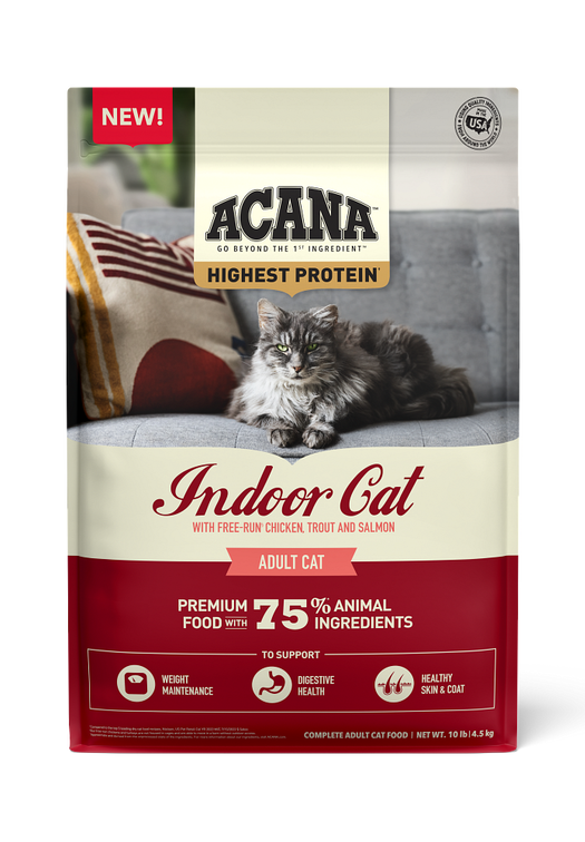 Acana - cat indoor highest protein chicken, raw salmon & trout 1.8kg
