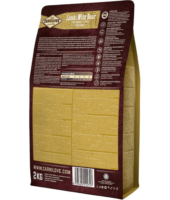 Carnilove - cat Lamb & Wild Boar for Steralized  2kg